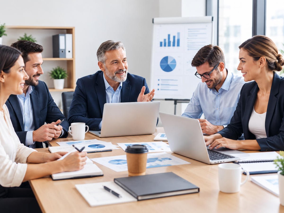 Reunión de trabajo en torno a una mesa